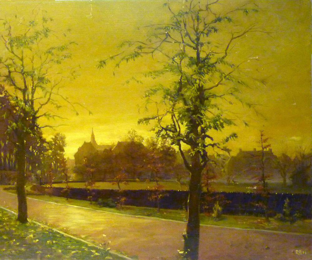 Hertenkamp Veendam met op achtergrond Rijks Hogere Burgerschool